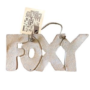 70s “FOXY” Stoneware Word Verbal Hangups Decor Wall Hanger